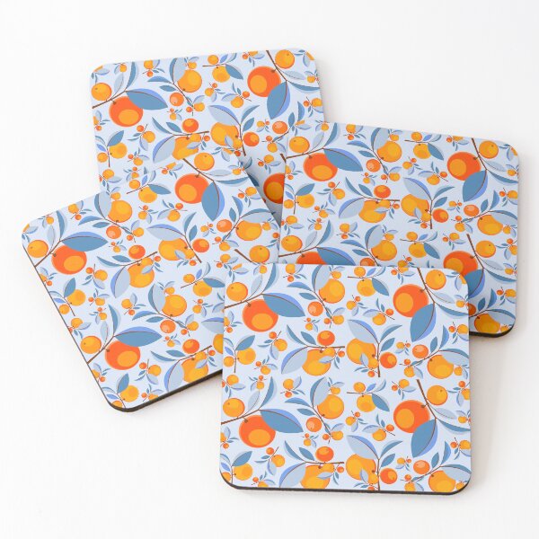 Item preview, Blue Orange Citrus Garden Pattern designed and sold by lanolga.