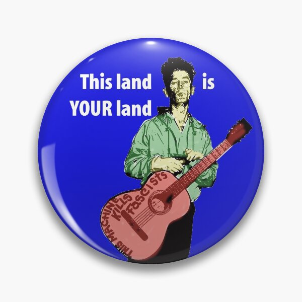Item preview, Woody Guthrie, This Land Is Your Land, white lettering designed and sold by DJVYEATES.