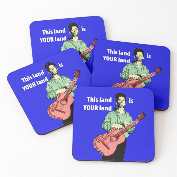 Item preview, Woody Guthrie, This Land Is Your Land, white lettering designed and sold by DJVYEATES.