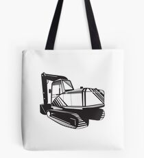 Mechanical Digger Excavator Retro Tote Bag