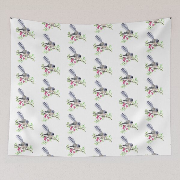 Item preview, New Zealand Fantail on Manuka designed and sold by AuntieBetty.