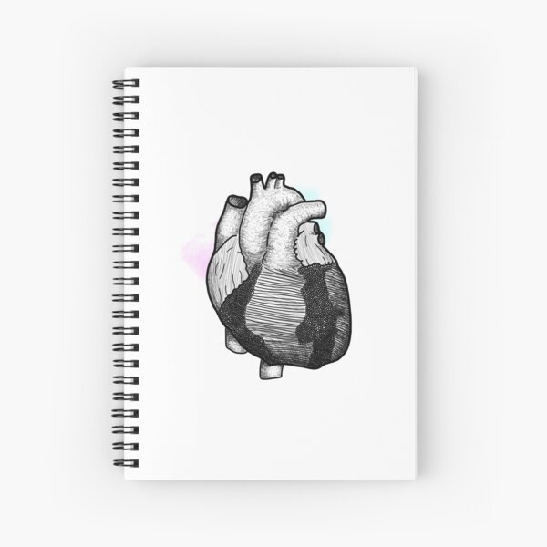 Anatomisches Aquarell-Herz Spiralblock