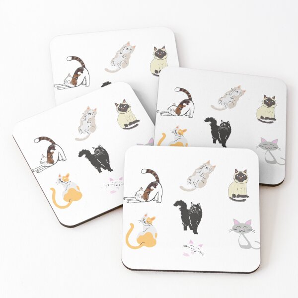 Item preview, 7 cute cats on gray designed and sold by ALINNAN789.