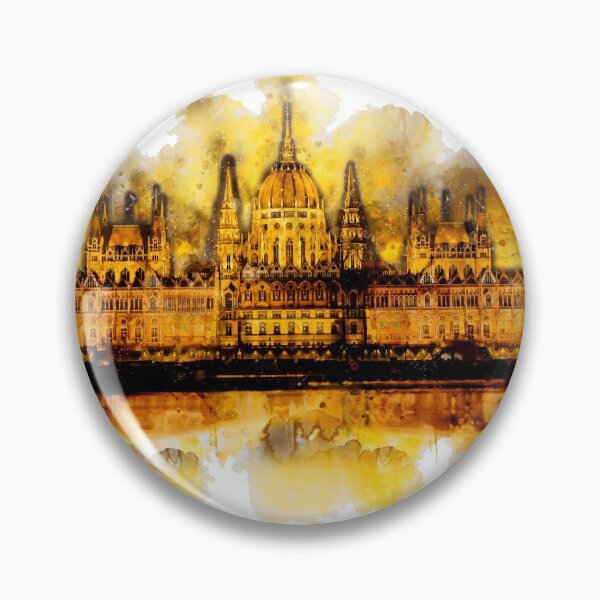 Item preview, Budapest Parliament at night - watercolor painting  designed and sold by Stylizing4You.