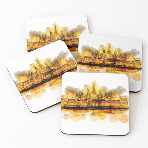 Item preview, Budapest Parliament at night - watercolor painting  designed and sold by Stylizing4You.