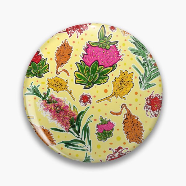Item preview, Bright Australian Native Flowers on Yellow designed and sold by Annalee Beer.