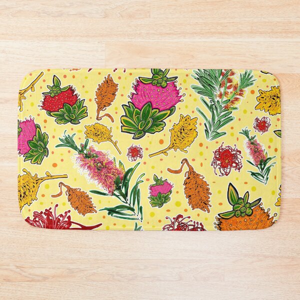 Item preview, Bright Australian Native Flowers on Yellow designed and sold by Annalee Beer.