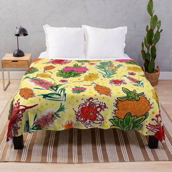 Item preview, Bright Australian Native Flowers on Yellow designed and sold by Annalee Beer.