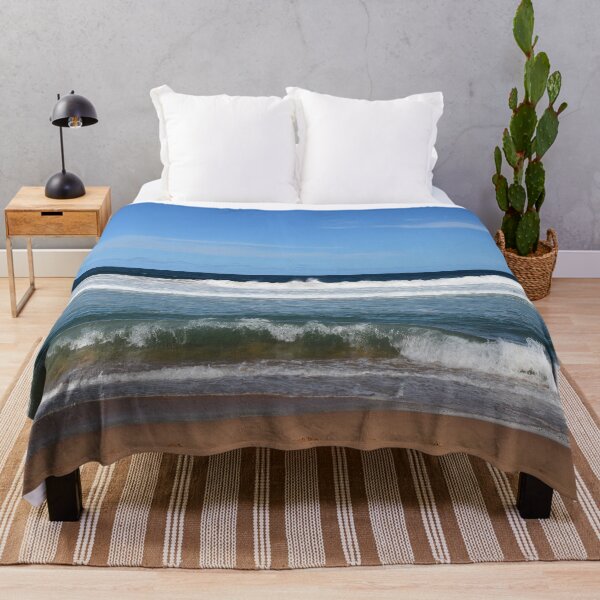 Item preview, Sandy beach with rough waves designed and sold by Artlajf.