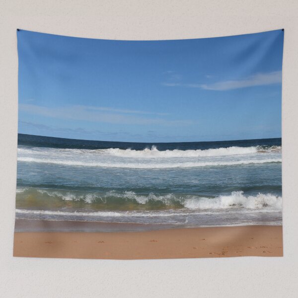 Item preview, Sandy beach with rough waves designed and sold by Artlajf.