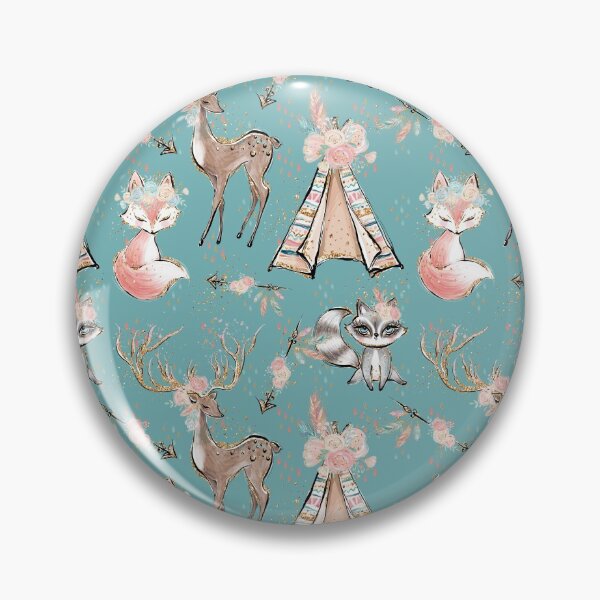 Item preview, Girly Boho with deer, raccoon, fox, tipi designed and sold by Rainbows Galore.