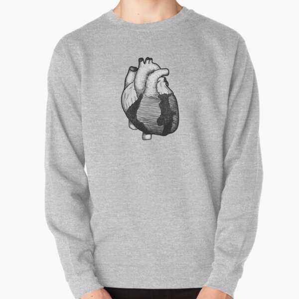 Anatomisches Herz Schwarz Weiss Pullover