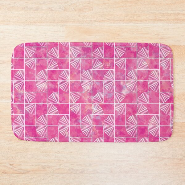 Item preview, Geometric circles and rectangles purple and white pattern designed and sold by Si-Weiya.