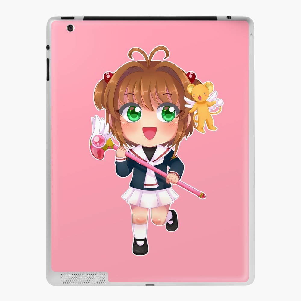 cardcaptor sakura kinomoto uniform and kero chibi ipad case skin by nadi chan16 redbubble redbubble