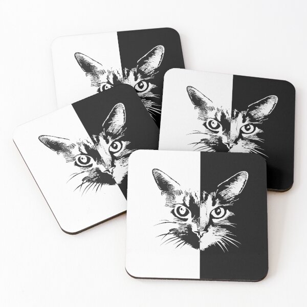 Item preview, cat face black white designed and sold by Collagedream.