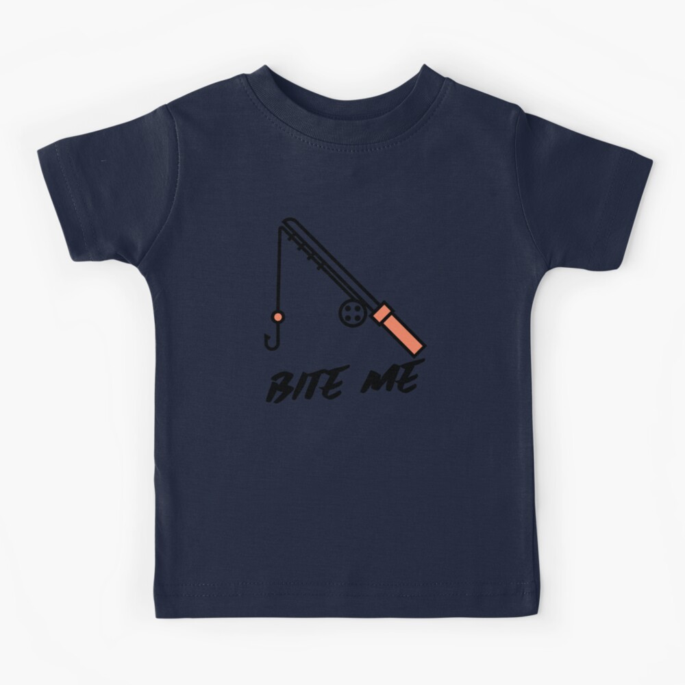 Bite Me Fish Hook Funny Fishing Kids T-Shirt