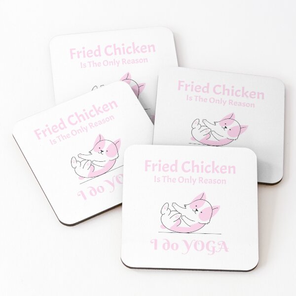 Item preview, Fried Chicken Is The Only Reason I do YOGA T-Shirt designed and sold by YourCuteDose.