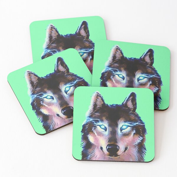 Item preview, Wolf with green shining eyes designed and sold by helenkaiy.
