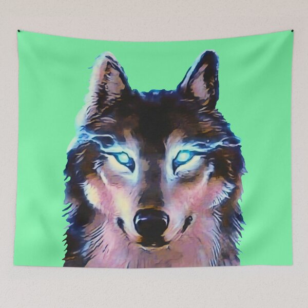 Item preview, Wolf with green shining eyes designed and sold by helenkaiy.