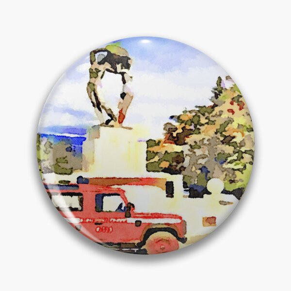 Item preview, L'Aquila: fountain and firefighters car designed and sold by Giuseppe Cocco.
