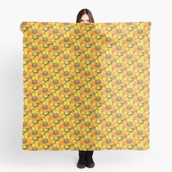 Yellow Flower Art Pattern Scarf