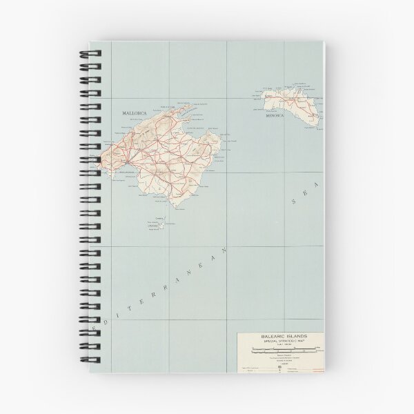 Item preview, Vintage Balearic Islands Map (1943) designed and sold by BravuraMedia.