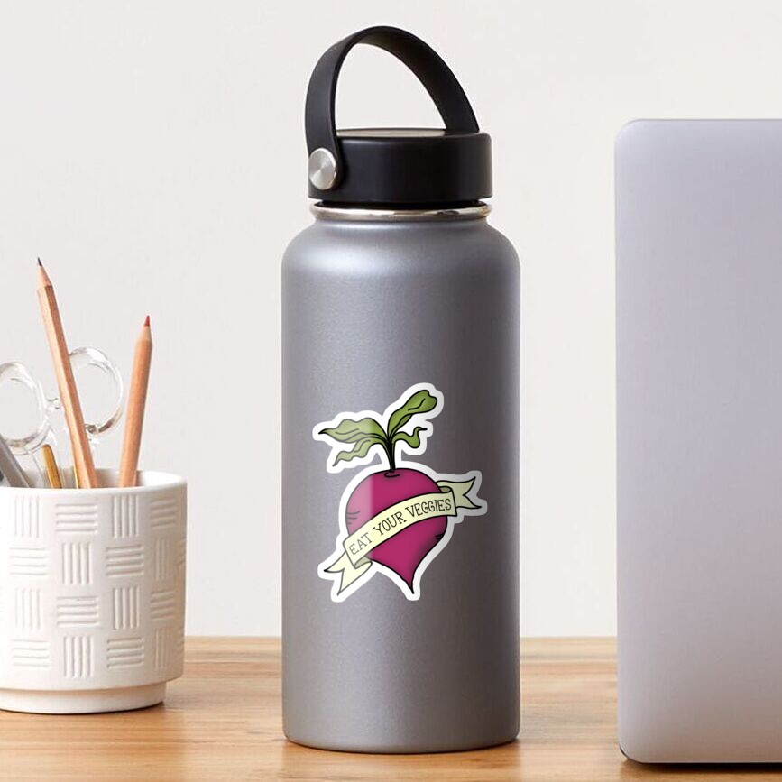 Eat Your Veggies Beet with Banner Illustration Sticker