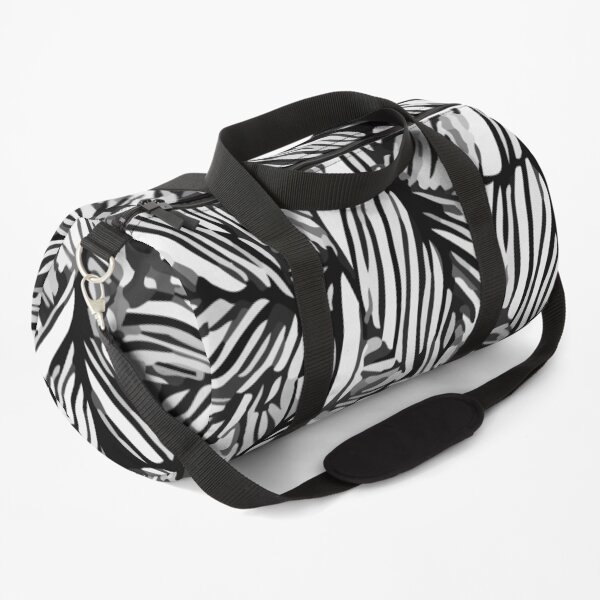 Black palm leaves seamless pattern Duffle Bag