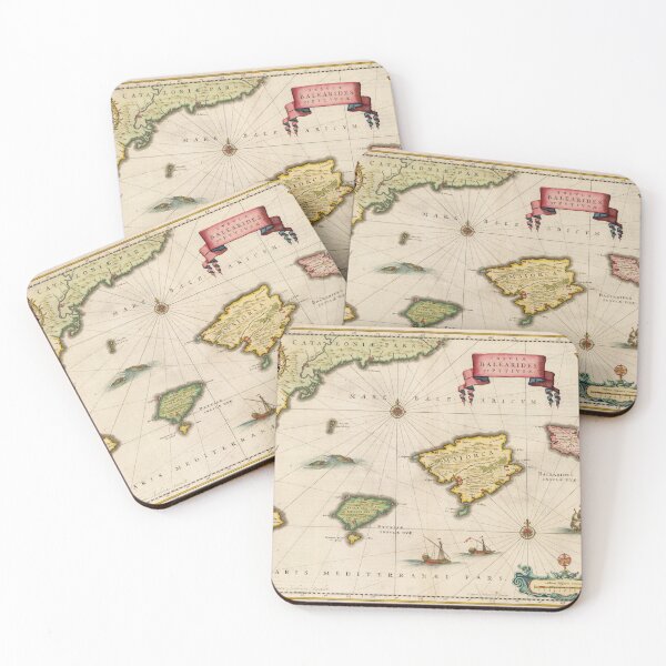 Item preview, Vintage Map of the Balearic Islands (1640) designed and sold by BravuraMedia.