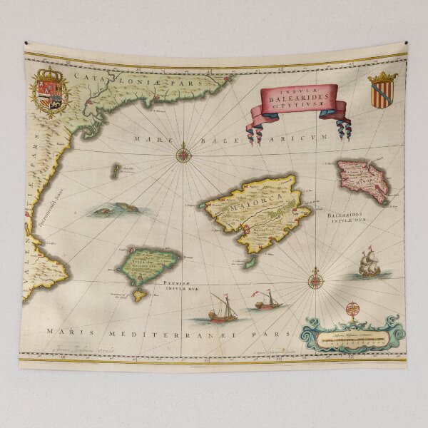 Item preview, Vintage Map of the Balearic Islands (1640) designed and sold by BravuraMedia.