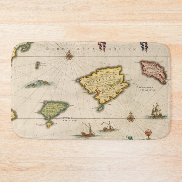 Item preview, Vintage Map of the Balearic Islands (1640) designed and sold by BravuraMedia.