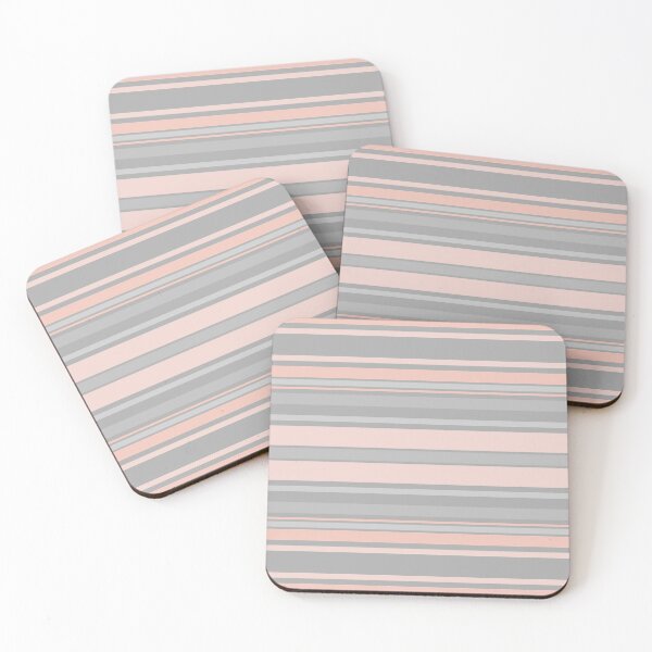 Item preview, Soft Pink & Grey Horizontal Balanced Stripes designed and sold by weirdAffect.