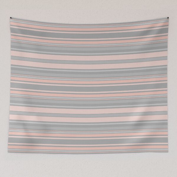 Item preview, Soft Pink & Grey Horizontal Balanced Stripes designed and sold by weirdAffect.