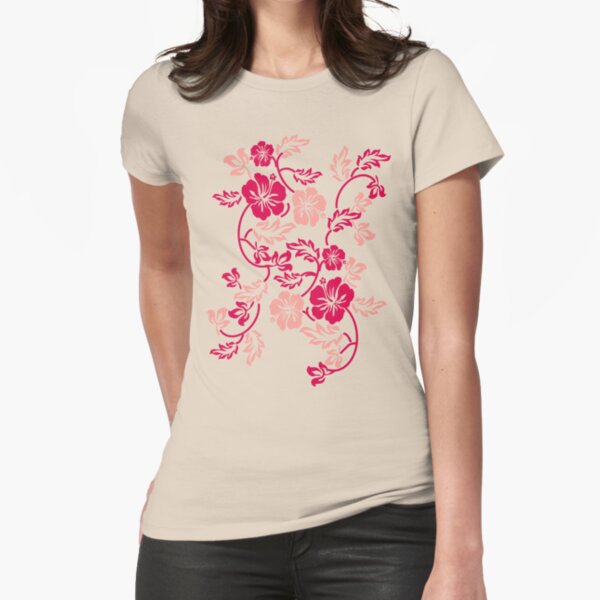 Hawaii Blume Tailliertes T-Shirt
