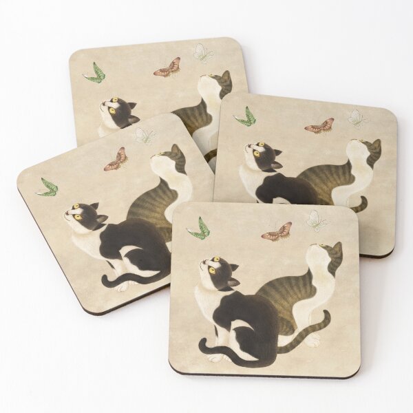 Item preview, Minhwa: cats & butterflies (Korean traditional/folk art) designed and sold by minsillust.