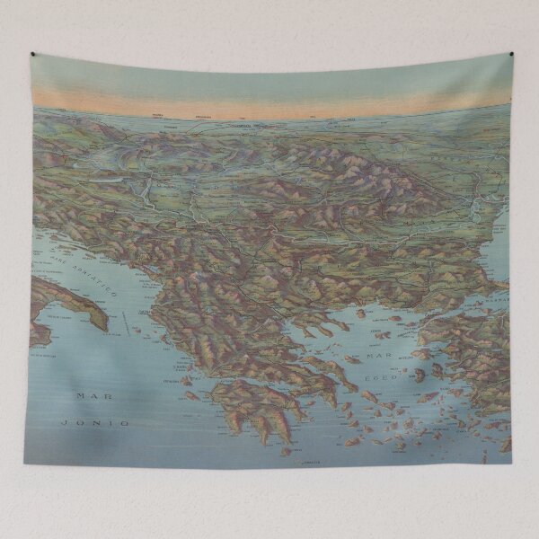 Item preview, Vintage Map of the Balkans and Mediterranean (1916) designed and sold by BravuraMedia.