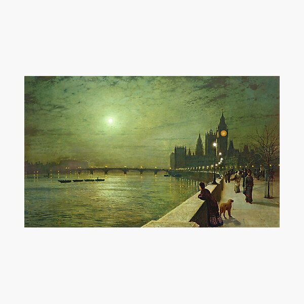 Item preview, Reflections on the Thames, Westminster (1880) - John Atkinson Grimshaw designed and sold by SALON DES ARTS.