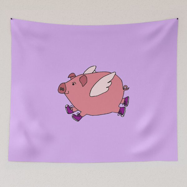 Item preview, Hilarious Flying Pig with Purple Sneakers designed and sold by Nature's Fancy.