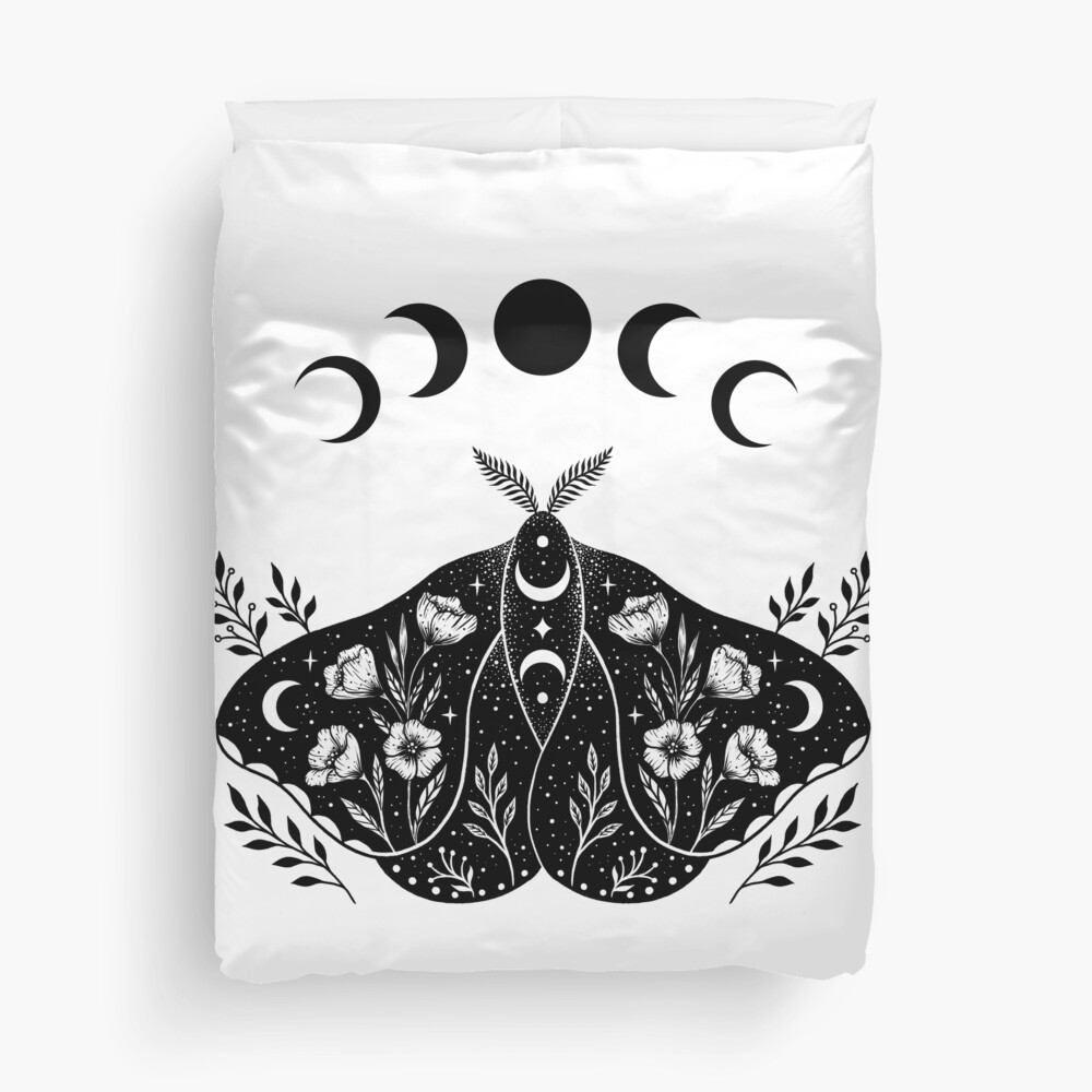 Luna and Moth Duvet Cover