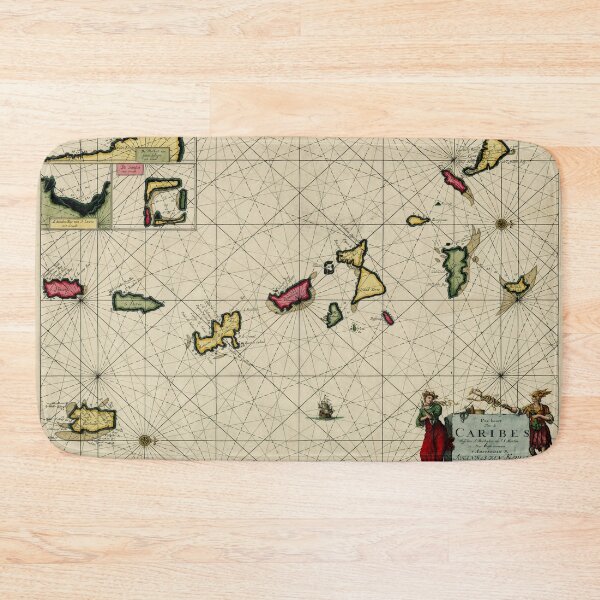 Item preview, Vintage Windward and Leeward Islands Map (1684) designed and sold by BravuraMedia.