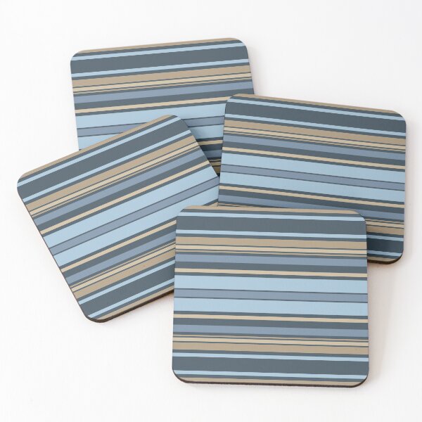 Item preview, Blue & Beige Horizontal Balanced Stripes designed and sold by weirdAffect.