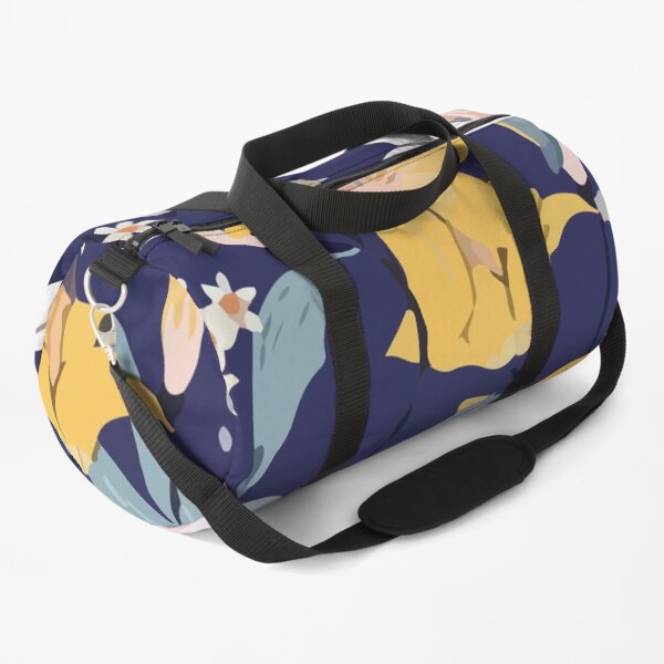 Seamless blooming pattern with white pink Duffle Bag