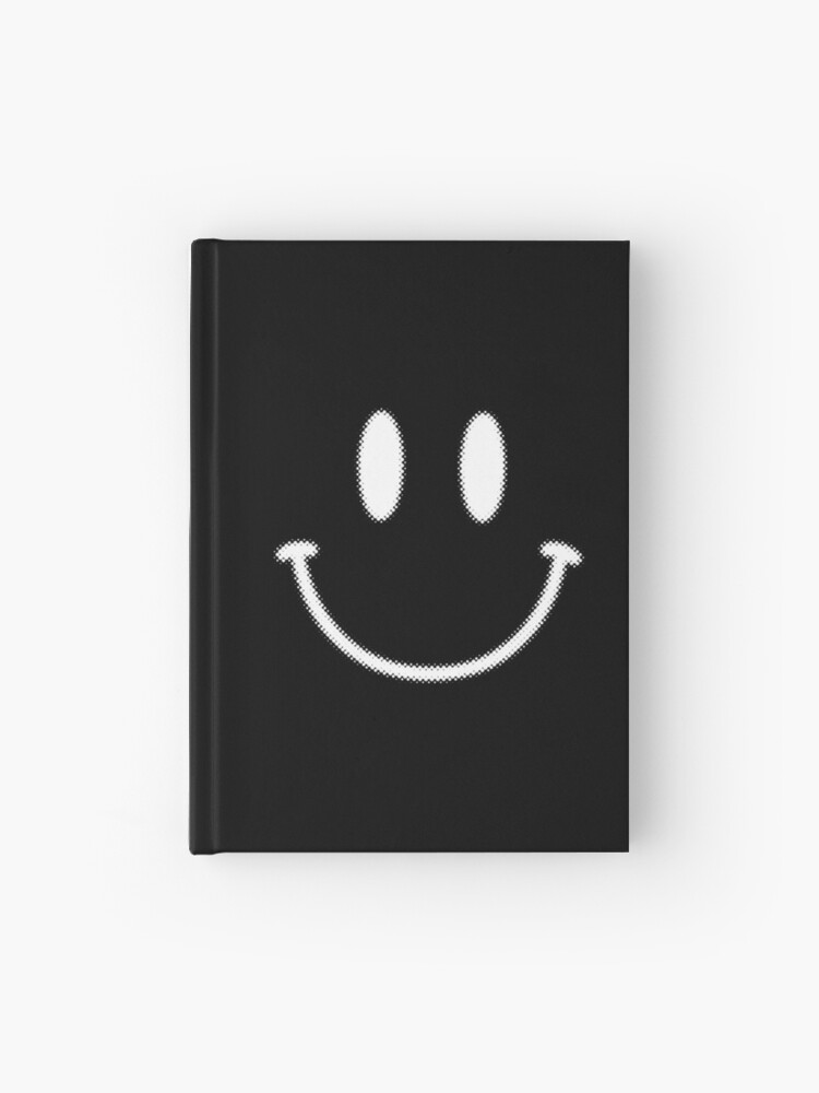 White Halftone Style Smiley Face Transparent Background Hardcover Journal By Adamnicolson Redbubble