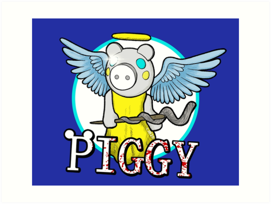 Angel Piggy Circle Logo Art Print By Pickledjo Redbubble - spider piggy boss roblox
