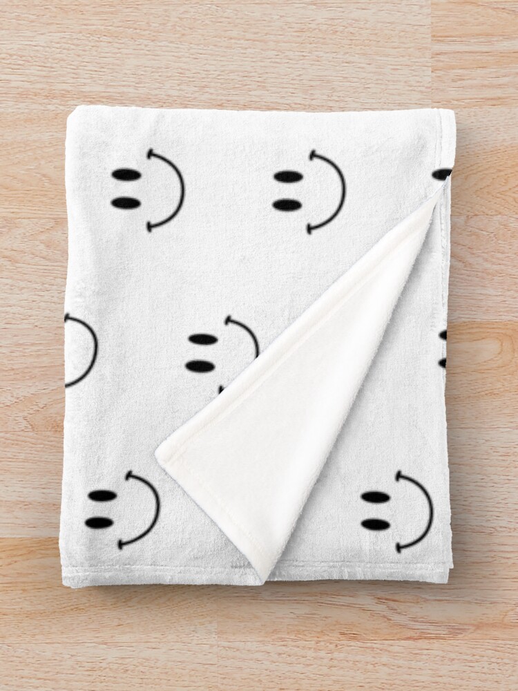 "Smiley Face ) Halftone" Throw Blanket by adamnicolson Redbubble