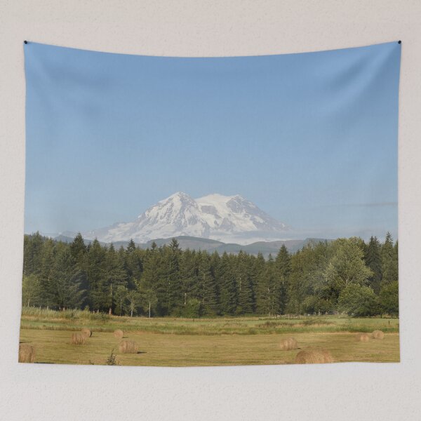 Item preview, Hay bales with mountain in the background designed and sold by Artlajf.
