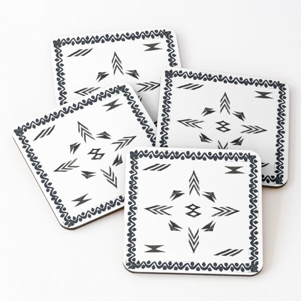 Item preview, Black-White Moroccan Berber Pattern-Drawings designed and sold by RabiaDesigns.
