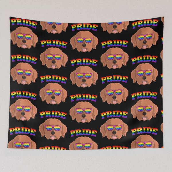 Item preview, Gay Pride Cavapoo Dog with LGBT Rainbow Sunglasses designed and sold by fatamyfan1.