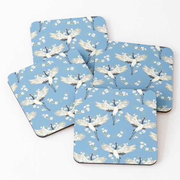 Item preview, White Crane Patterns With Flowers designed and sold by noirty.