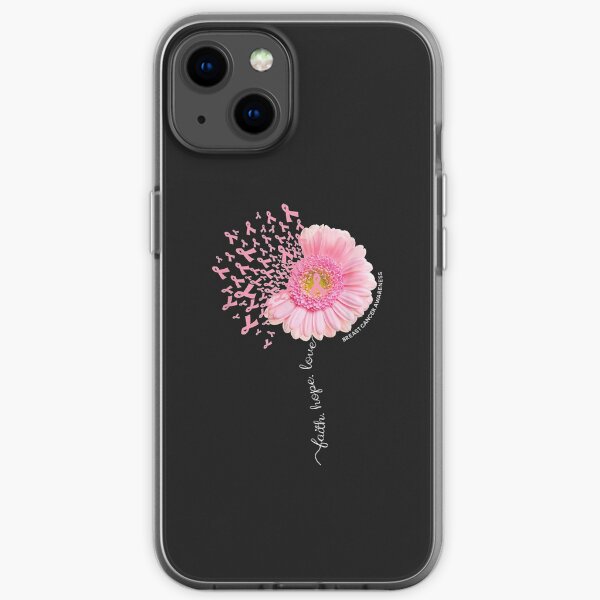 Daisy Dandelion Faith Hope Love Breast Cancer Awareness iPhone Soft Case